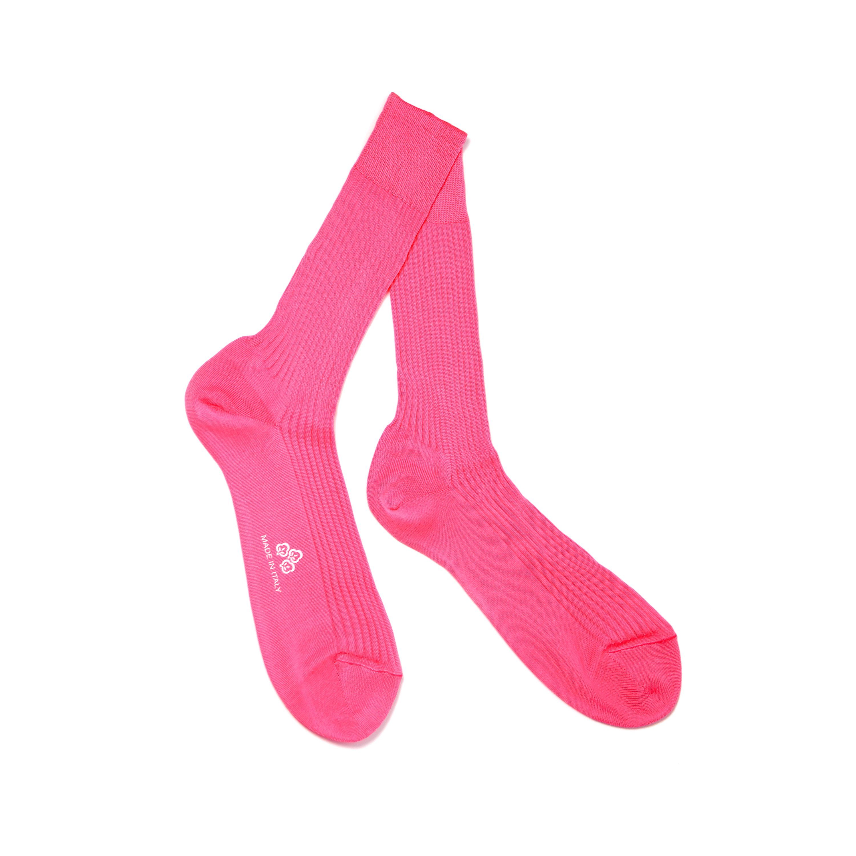 Carlo Baumwolle, Paar) Socken aus in (1 Di Business-Socken, Gentleman-Socken, Made Rosa Italy