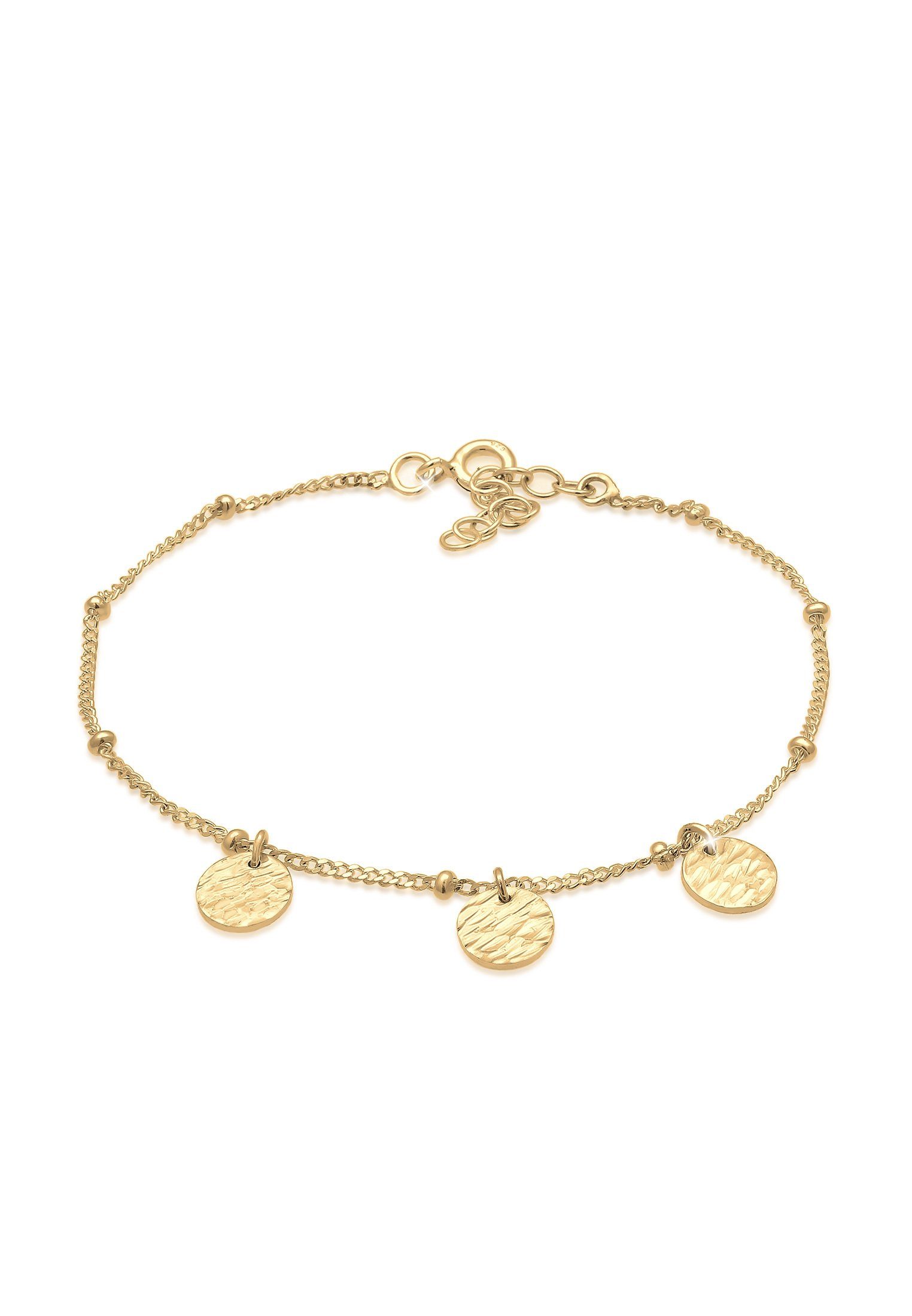 Elli Kreis Organic Gold Geo Silber, Gehämmert Kugeln Armband Geo 925er