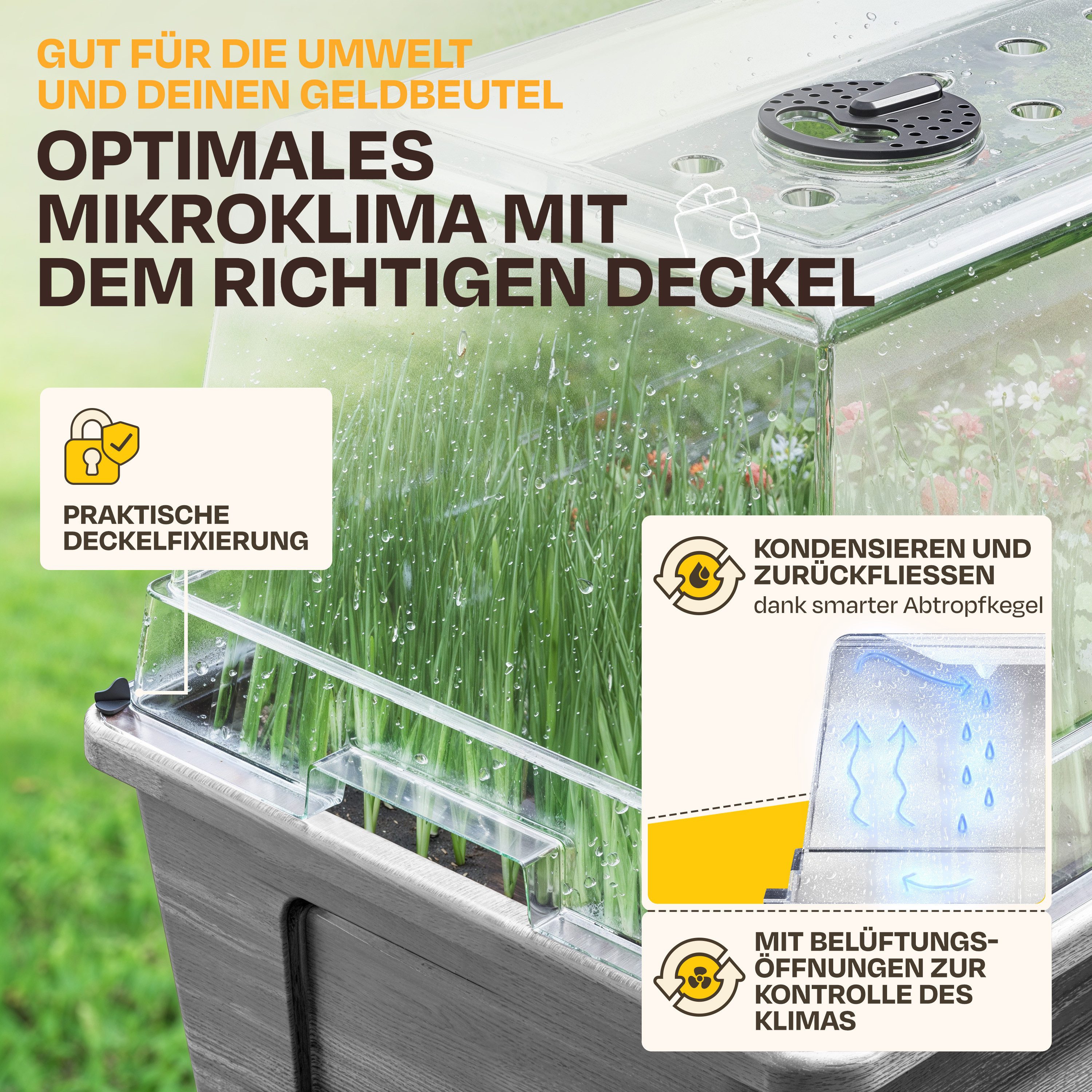 ONDIS24 Hochbeet Blumenkübel Frühbeet Gewächshaus Victoria – Bild 4 von 5