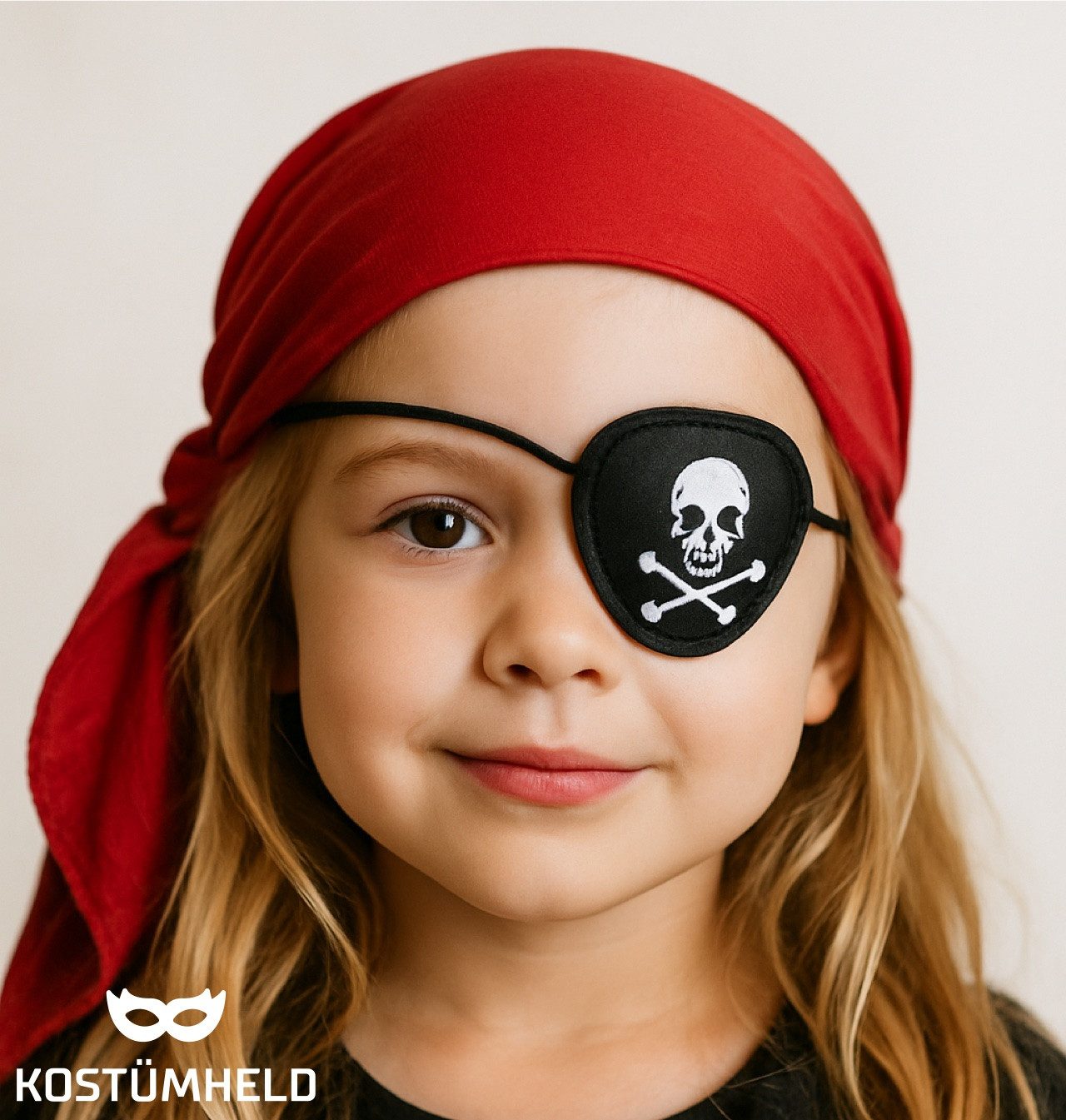 TK Gruppe Kostüm Piratenklappe Augenklappe – schwarz – Fasching & Karneval