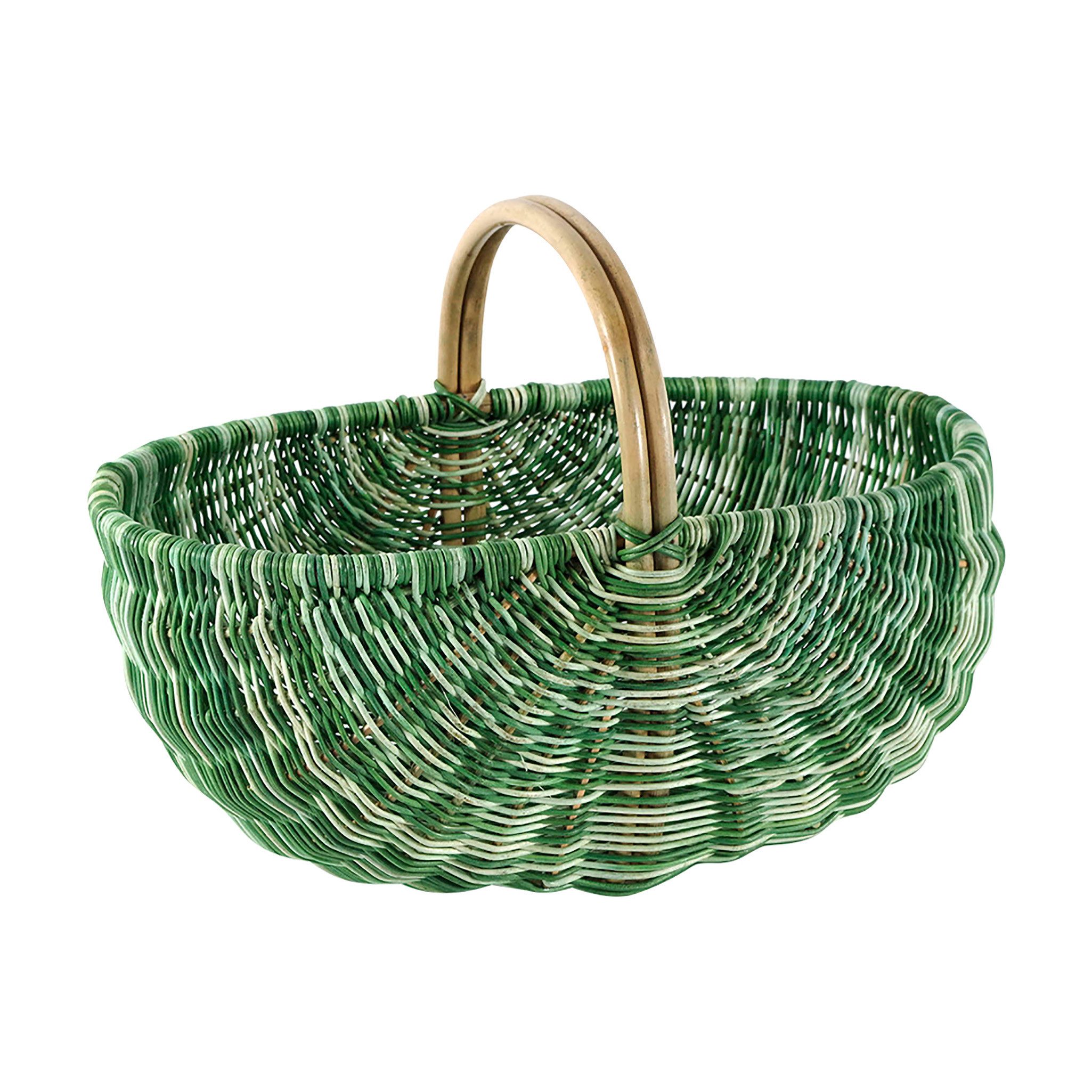 Kobolo Einkaufskorb Rattankorb in multicolor grün - 50x35x23 cm, 32 l günstig online kaufen