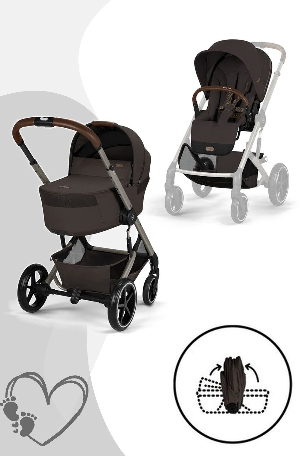 Cybex Kombi-Kinderwagen Balios S Lux Kinderwagen inkl. Babywanne