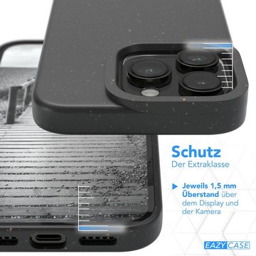 EAZY CASE Handyhülle Bio Case für Apple iPhone 14 Pro 6,1 Zoll, Nachhaltige Bio Hülle mit Kameraschutz Back Cover elastisch Schwarz