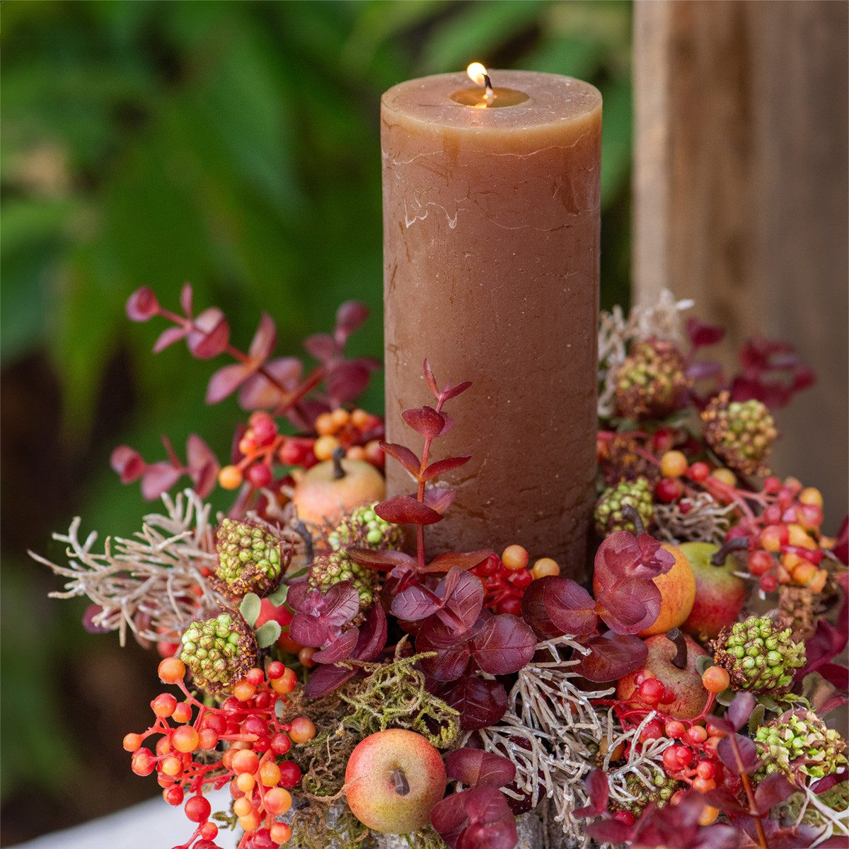 Kunstblume Herbstdeko Eukalyptus Rot, Kunstzweig 36cm, günstig online kaufen
