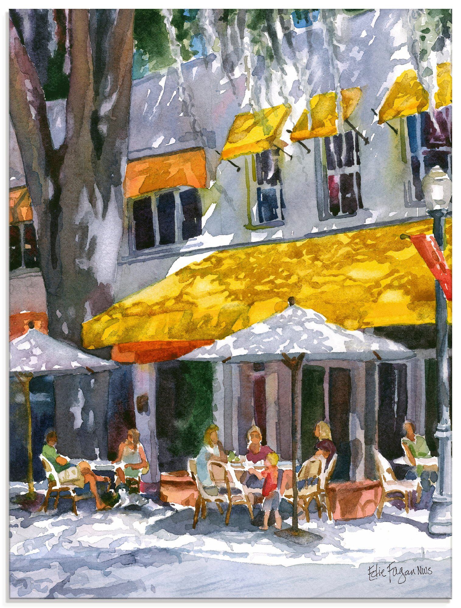Artland Glasbild Aprilabend, Restaurant & (1 St), verschiedenen Größen Cafés in