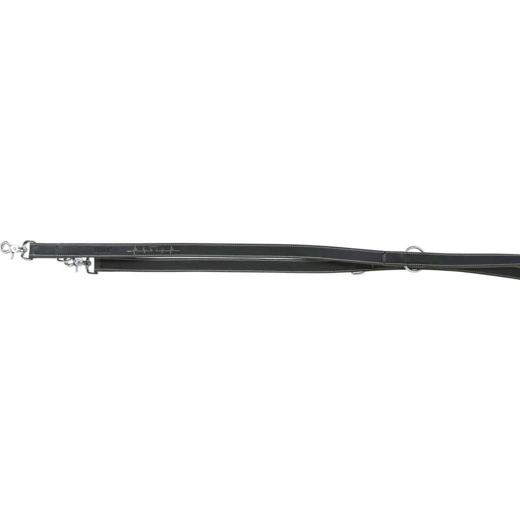 TRIXIE Hundeleine Rustic Fettleder-Verlängerungsleine Heartbeat - schwarz - 2,00 m/20 mm, Leder