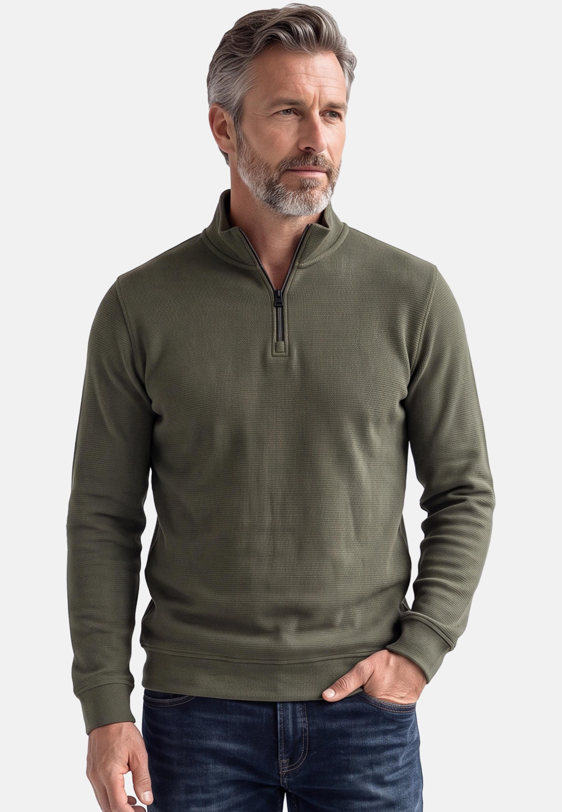 Redmond Strickpullover Basic (1-tlg) Troyer - Baumwolle - Atmungsaktiv - Troyer Kragen, sportlicher Stil