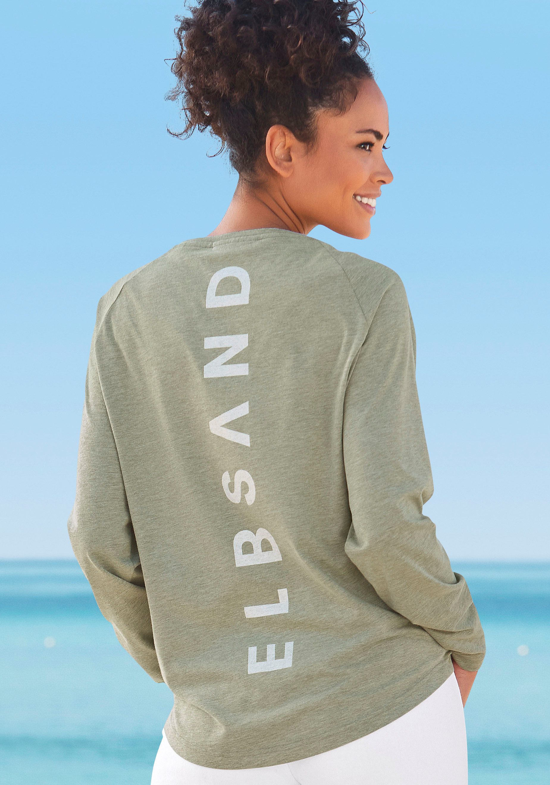 Elbsand Longsleeve Tira mit Logodruck hinten, Langarmshirt, sportlich-casual