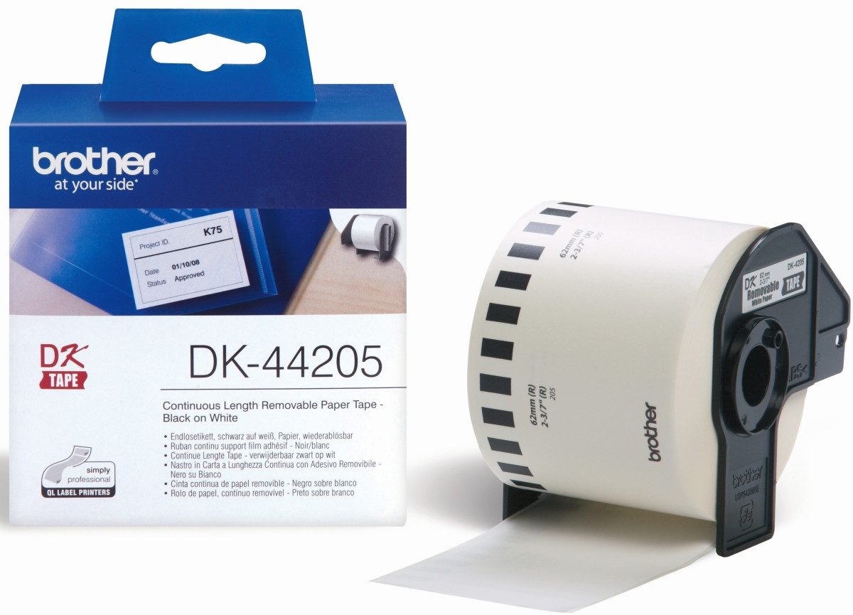 Thumbnail - Brother Etiketten DK-Endlosetiketten 62mm x 30,48m Papier weiß ablösbar