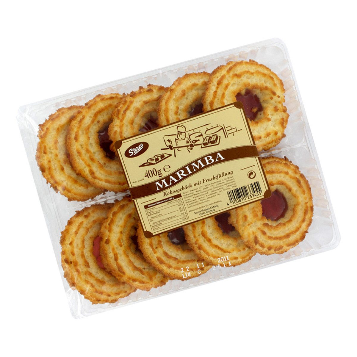 Stereo Kekse, Stereo Marimbas Kokosgebäck mit Fruchtfüllung knusprig saftig süß 400g