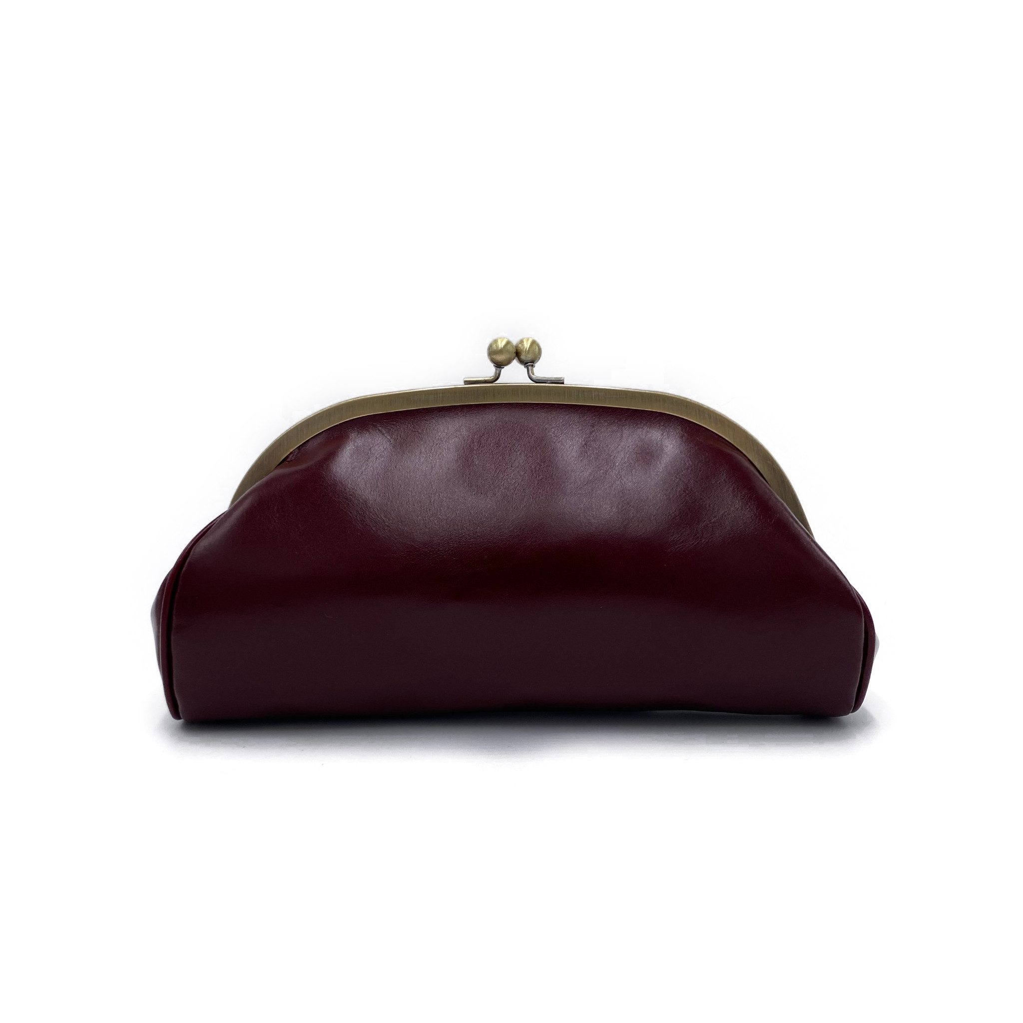 Taschenkinder Clutch und Schultertasche „Elise“, Abendtasche, Brauttasche, Bügeltasche, Echtes Leder, Im Vintage / Retro Stil