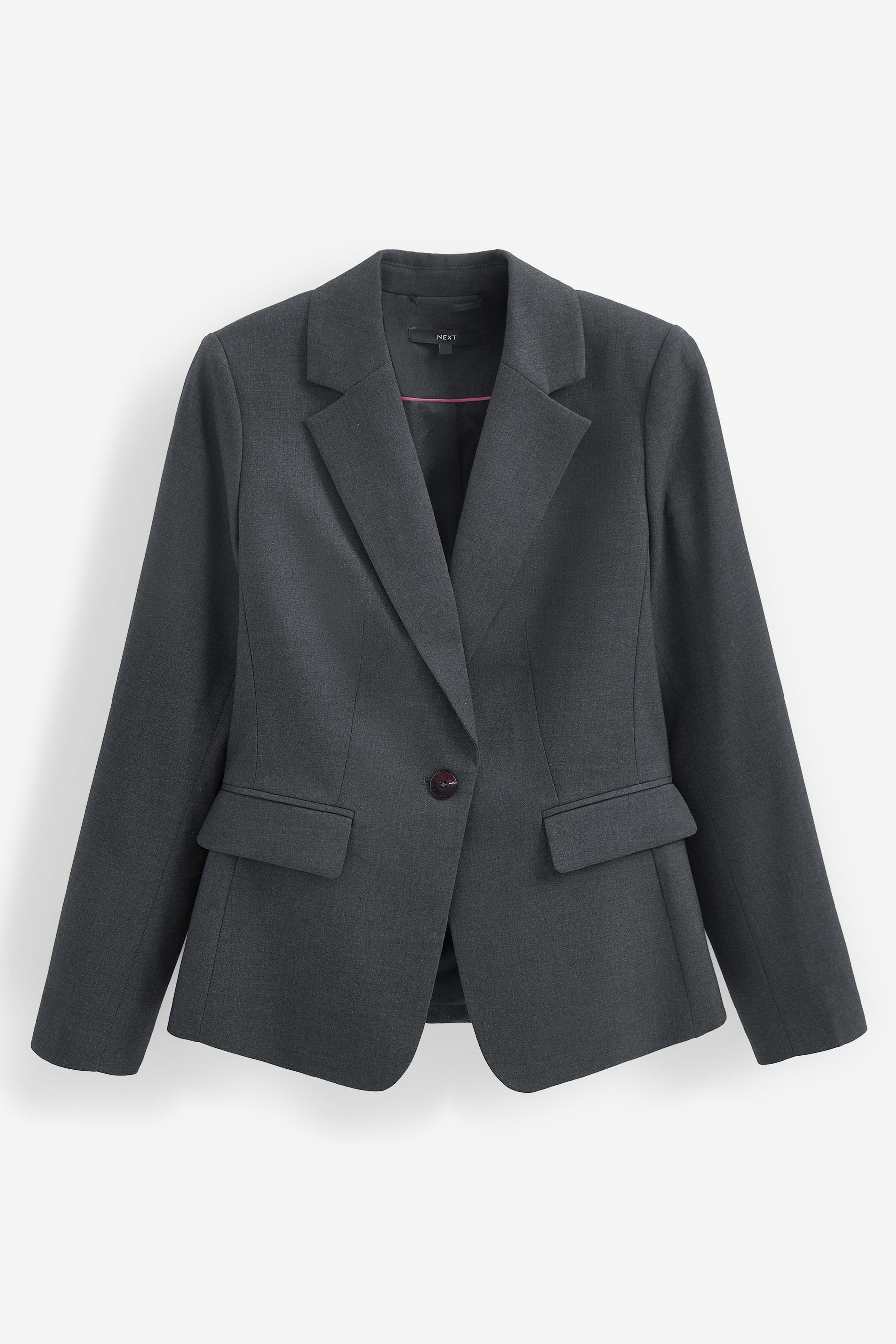 Next Jackenblazer Eleganter, einreihiger Blazer (1-tlg) Grey