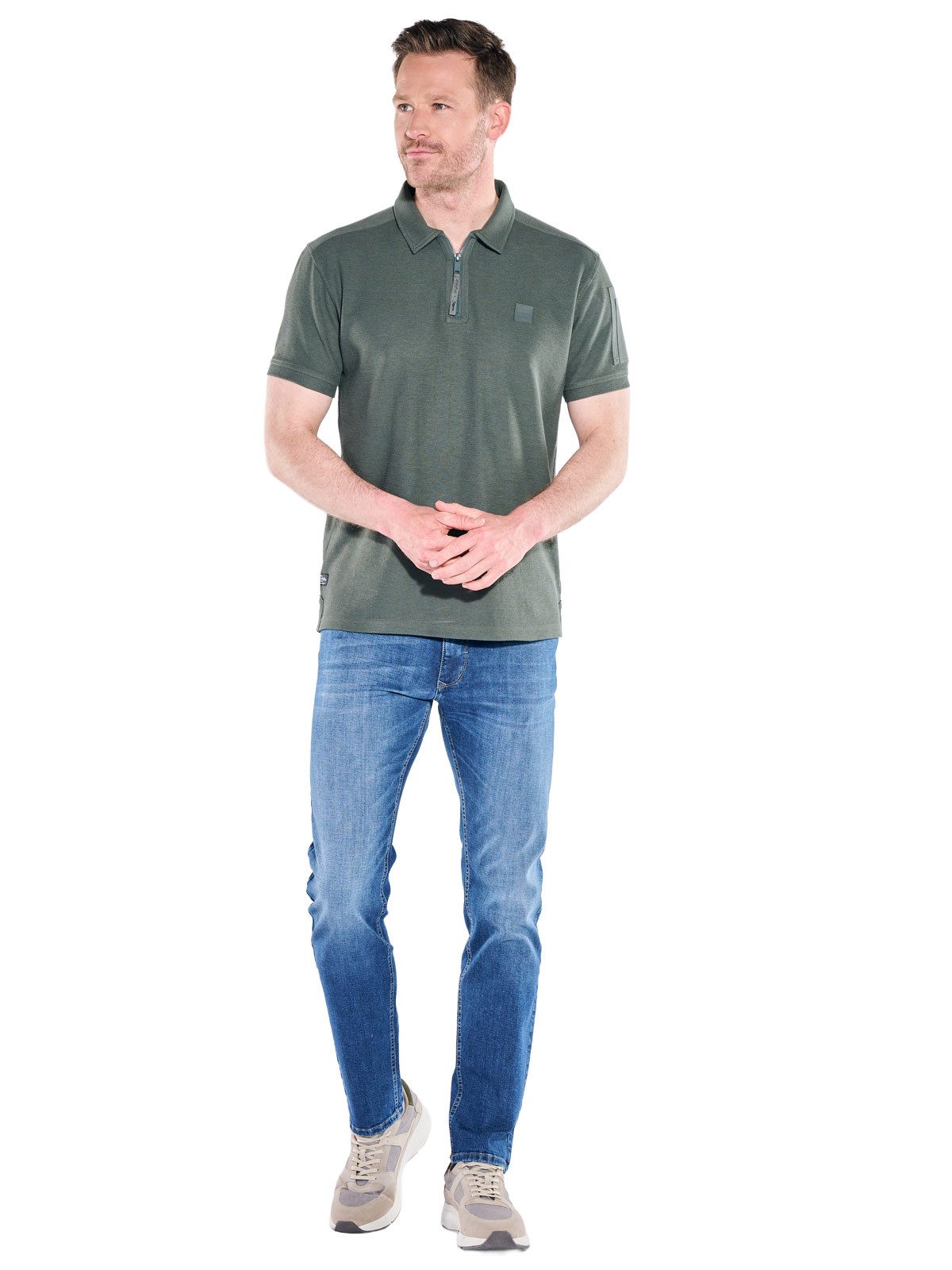 Engbers Poloshirt Herren Poloshirt mit Reißverschluss, Dunkelgruen