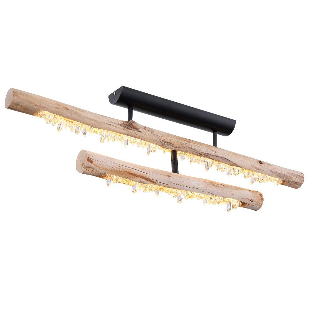 GLOBO LIGHTING LED Deckenleuchte, LED-Leuchtmittel fest verbaut, Warmweiß, Deckenleuchte Holz Rustikal Wohnzimmerlampe Holz