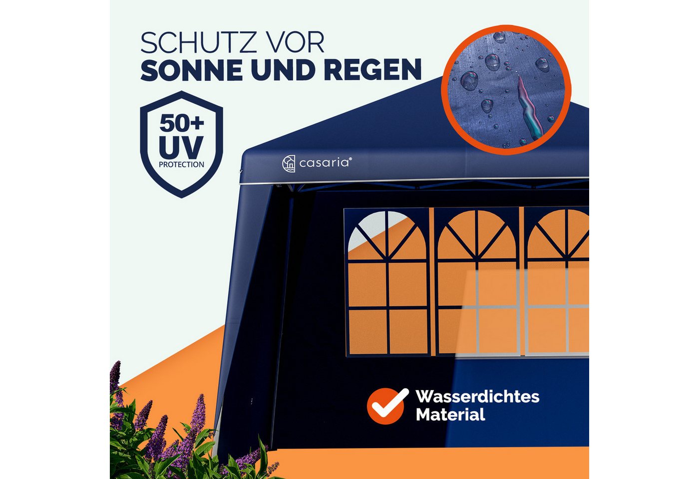 Thumbnail - Casaria Pavillon, 2er Set Seitenwände für 3x3m Pavillon Wasserabweisend Seitenteile