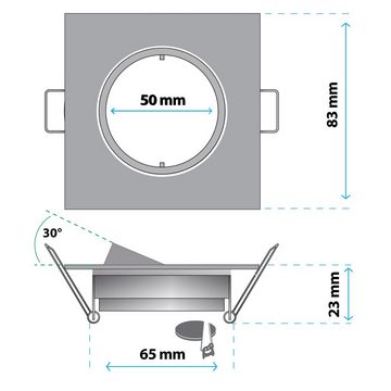 Maxkomfort Einbauleuchte 5050S, ohne Leuchtmittel, Einbauspot, Einbauleuchte, Rahmen, Rostfrei, Deckenspot, Strahler, GU10, MR16