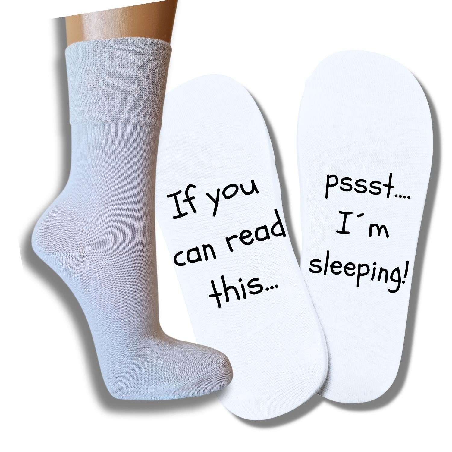 bentini Freizeitsocken Spruch Socken - I´m sleeping (1-Paar) weiß