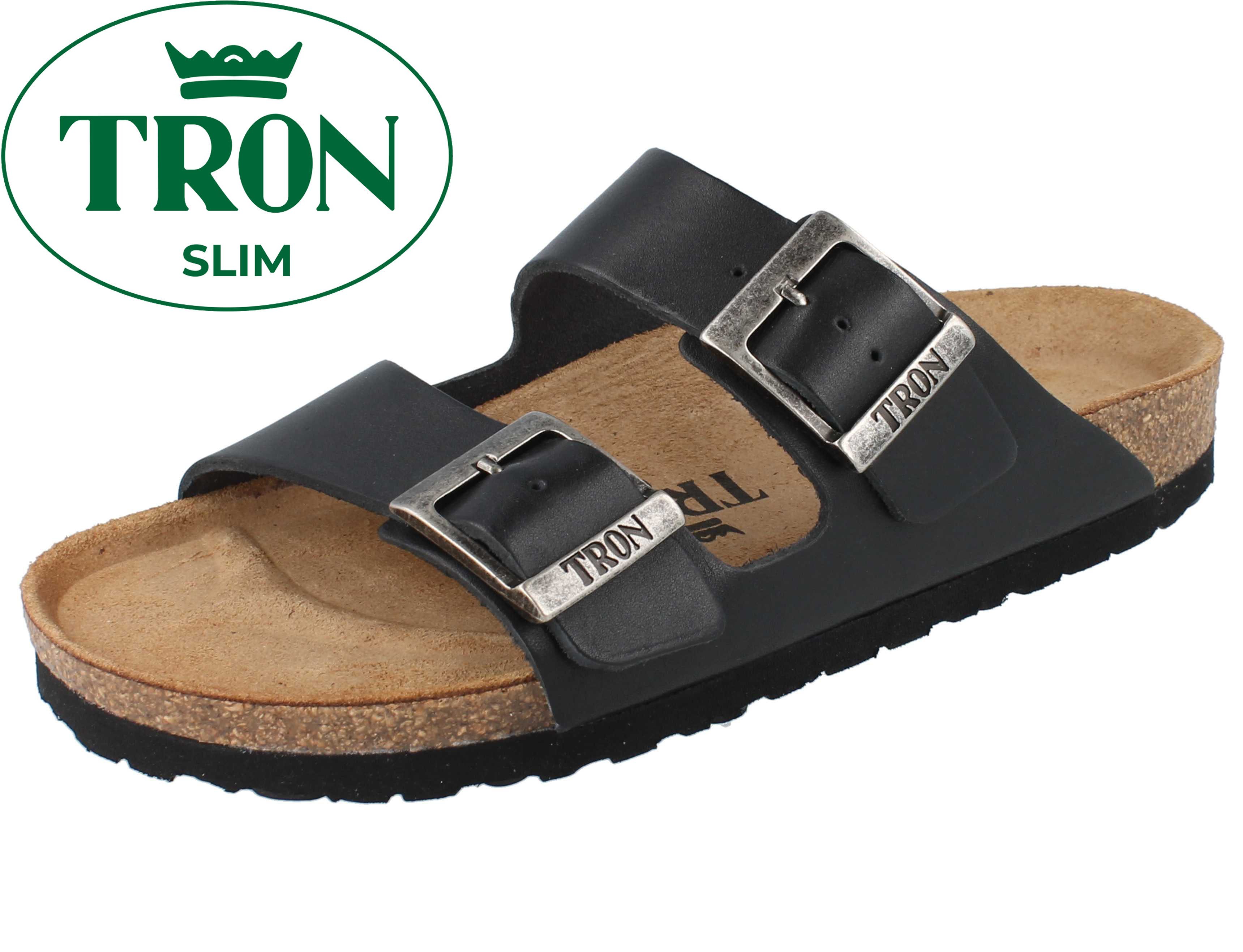 Tron TRON Pampelonne slim Damen Herren Tieffußbett Pantolette schwarz Pantolette Atmungsaktiv
