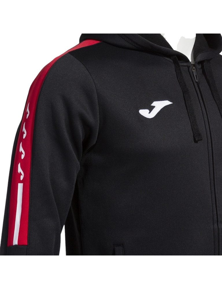 Joma Trainingsjacke Kapuzenjacke Olimpiada Full-Zip (Fleece-Futter) schwarz/rot Herren