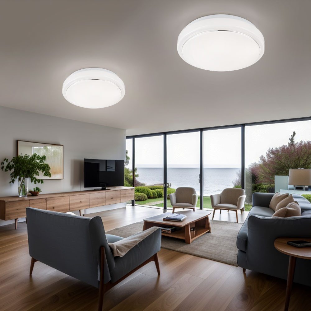 GLOBO LIGHTING LED Deckenleuchte, LED-Leuchtmittel fest verbaut, Warmweiß, Deckenleuchte LED Wohnzimmerleuchte Decke Deckenlampe Modern