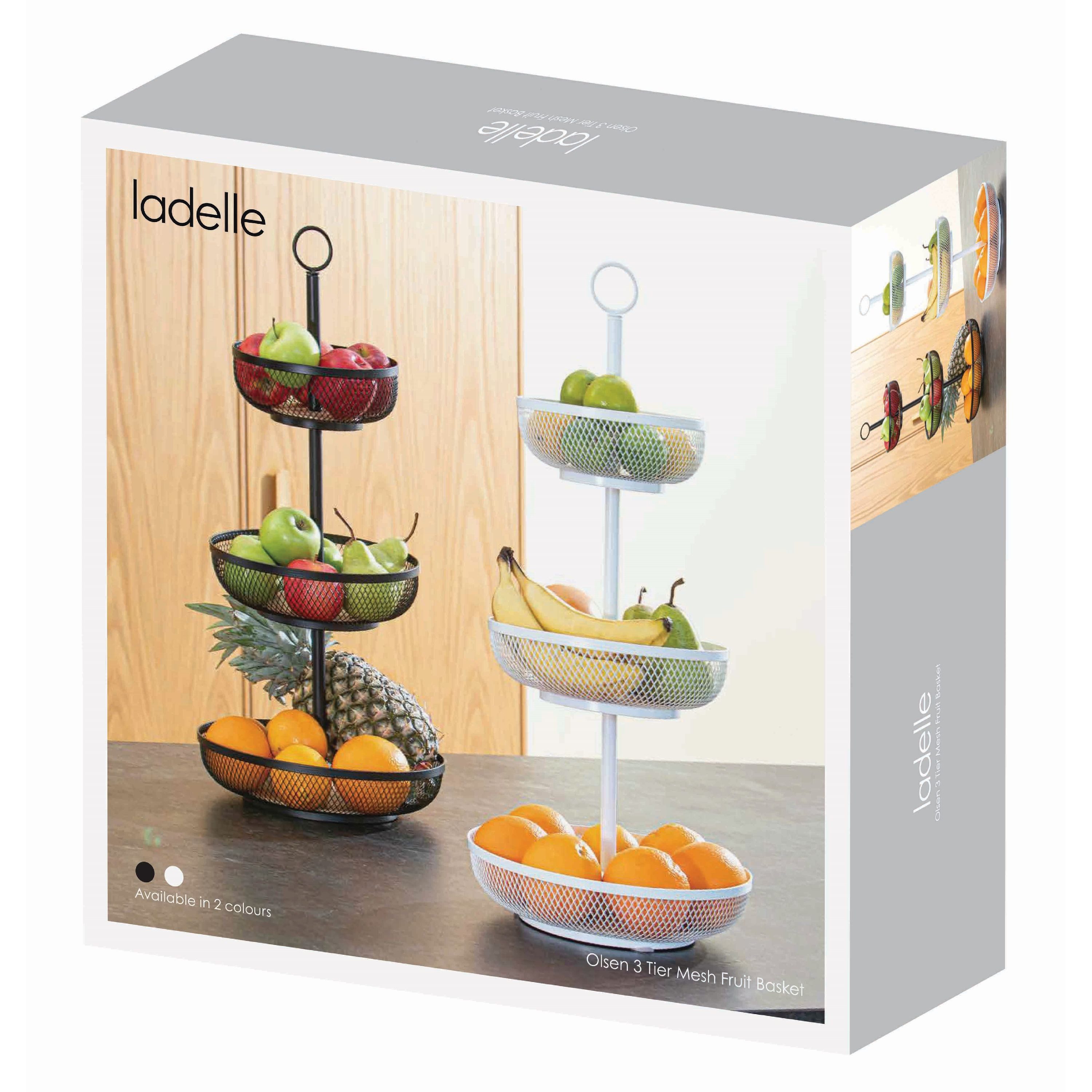 Ladelle Etagere, Eisen/Kiefer, 3 Etagen, Modern, Robust, aus Eisen und Kiefer, 31,5x31,5x54cm