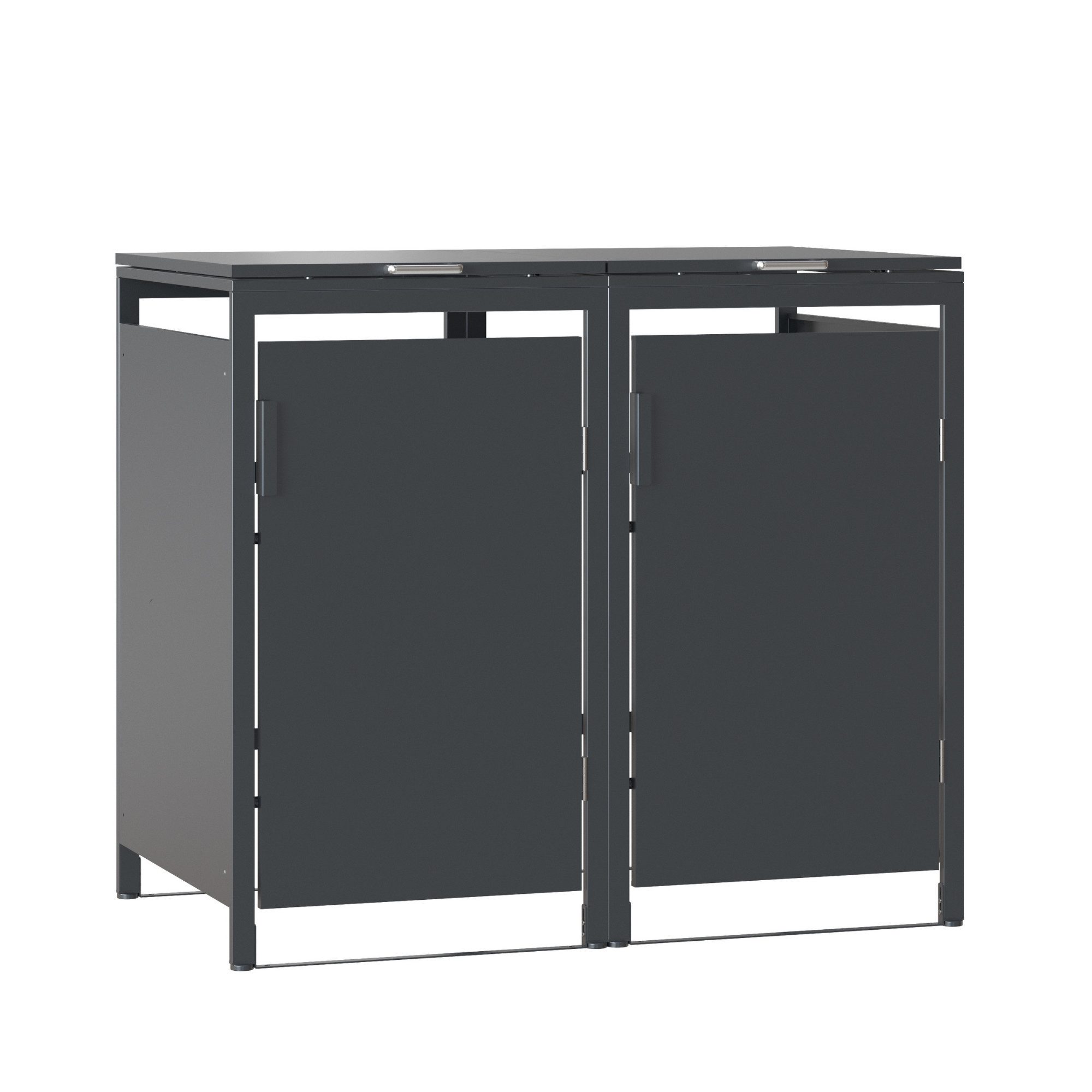 PROREGAL® Mülltonnenbox Mülltonnenbox 2er KUBUS Verzinkter Stahl, Anthrazit (2 St)