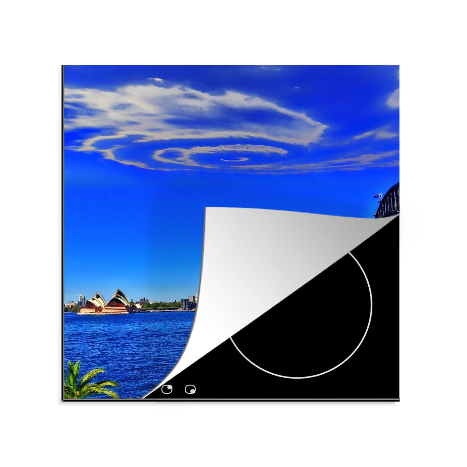 MuchoWow Herdblende-/Abdeckplatte Einzigartiger cm, Himmel tlg), Ceranfeldabdeckung, dem 78x78 von Vinyl, Arbeitsplatte Opernhaus für über (1 küche Sydney