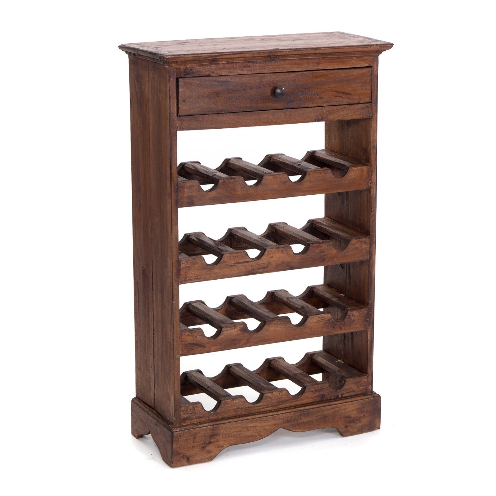 DESIGN DELIGHTS Weinregal WEINREGAL CORTEZ, 85x55cm(HxB) Flaschenregal aus Holz mit Schublade