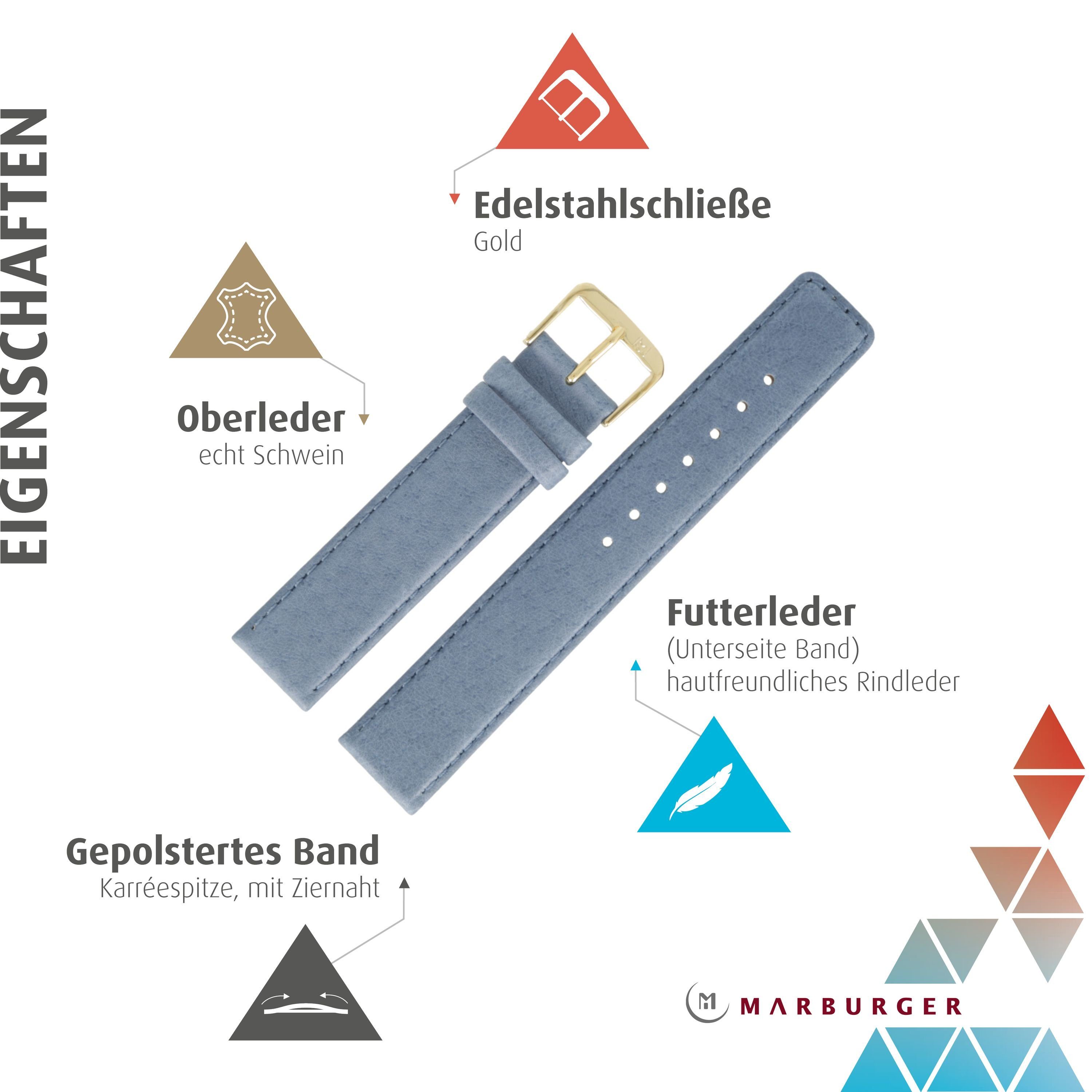 MARBURGER Uhrenarmband 20mm Leder Schwein Schweinsleder günstig online kaufen