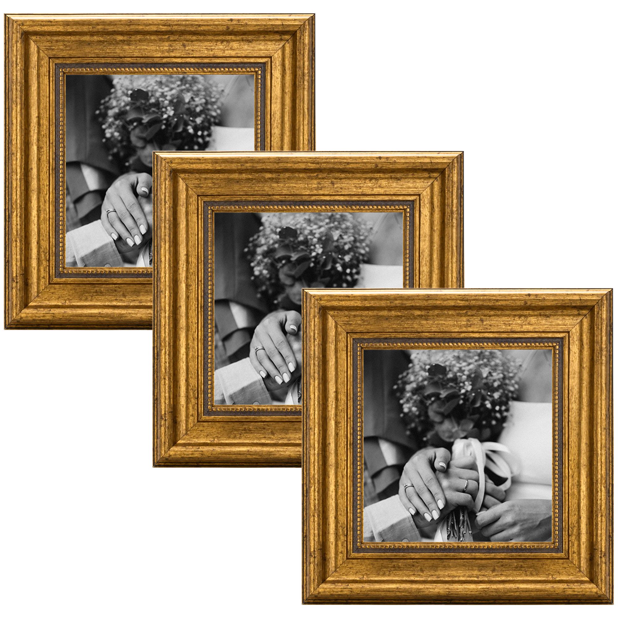 CABBEL Bilderrahmen Vintage Barock-Bilderrahmen Gold & Silber, Wohnzimmer, viele Größen, (3 St), hochwertige Verarbeitung, Dekorativ & Elegant, Antik Look für Poster
