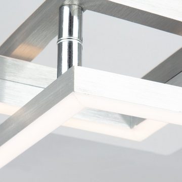 Briloner Leuchten LED Deckenleuchte 3210-018, dimmbar, schwenkbar, Speicherfunktion, LED fest verbaut, Warmweiß, Deckenlampe, 62x36,8x7,3cm, Chrom-Alu, 24W, Wohnzimmer, Schlafzimmer