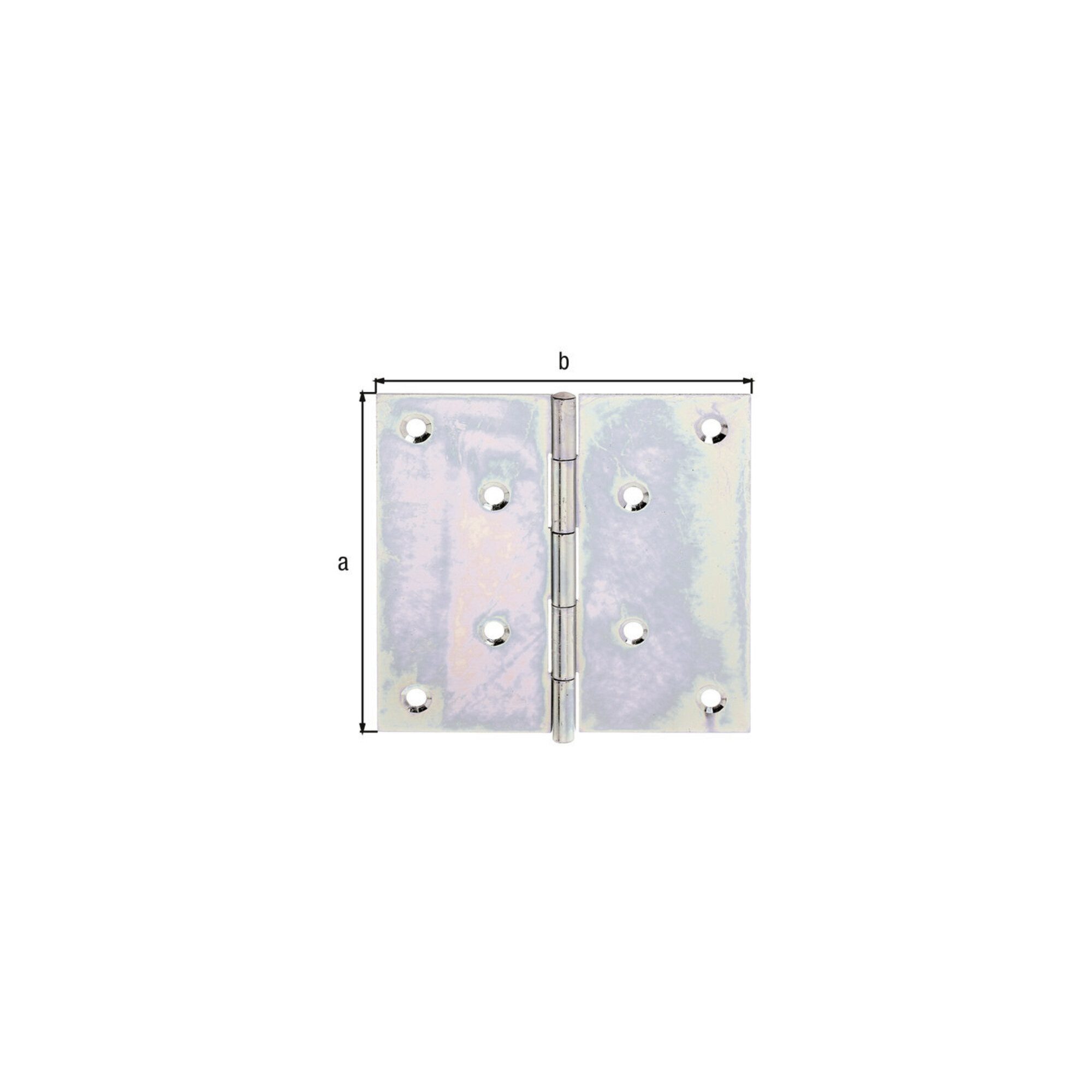 Alberts Möbelbeschlag GAH Alberts Tür-Scharnier quadrat., B100xH100mm mit vern. Edelstahlsti