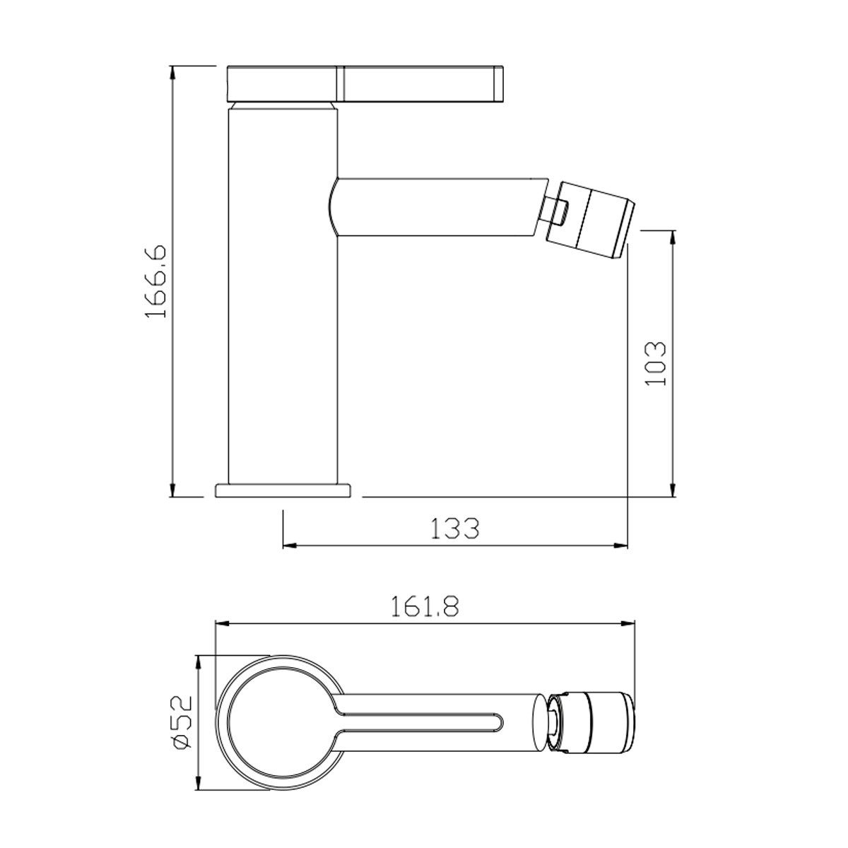 Belvit Bidetarmatur BV-BA4078 (einzel, 1-St) BELVIT Bidet Mischarmatur Chrom Einhebel Griff Aufbauarmatur mit