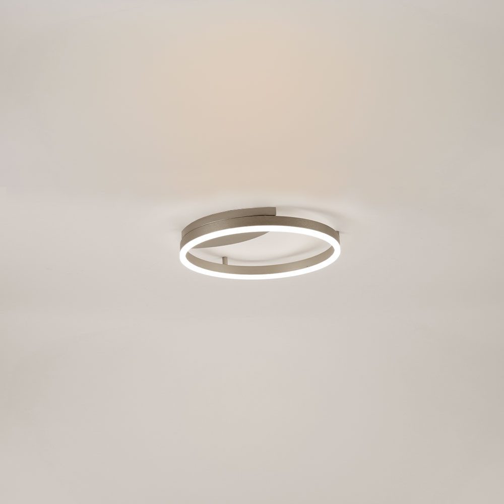 s.luce Deckenleuchte LED Ring Wandlampe & Deckenleuchte Dimmbar modern rund Aluminium, Warmweiß