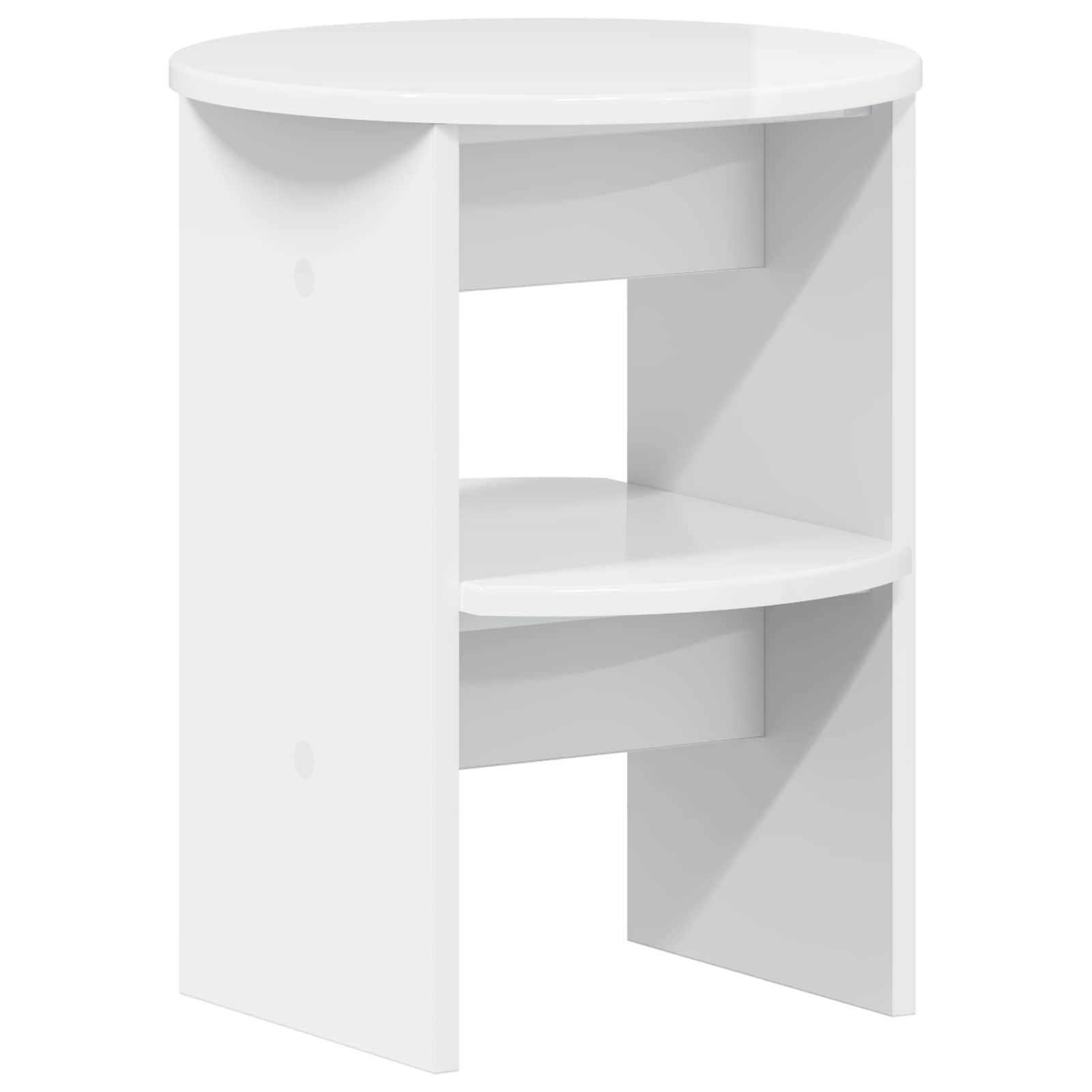 vidaXL Sideboard Seitenschrank Hochglanz Weiß Ø40 x 50 cm Holzwerkstoff (1 St)
