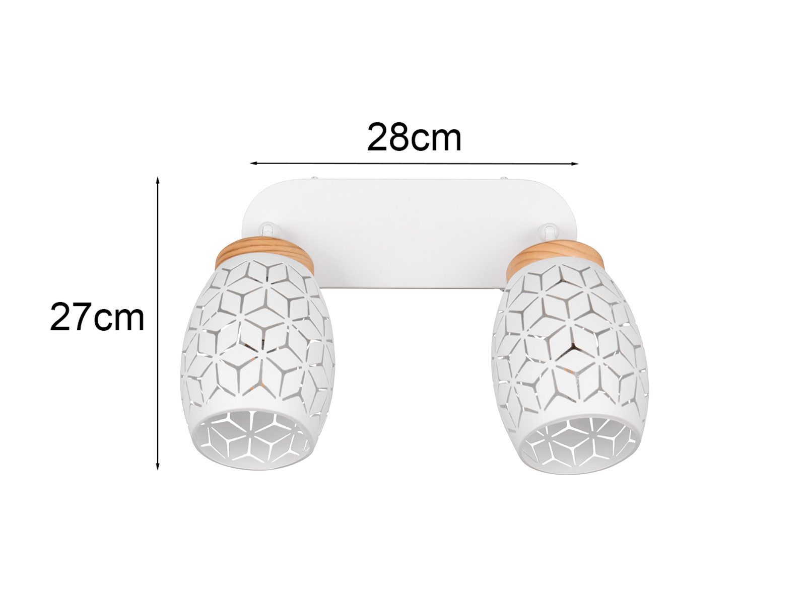Reality Leuchten LED Deckenstrahler, Dimmfunktion, LED wechselbar, über Lichtschalter in 3 Stufen dimmbar, warmweiß, Licht-strahler Spots innen Decke-nbeleuchtung Treppenhaus, Breite 28cm
