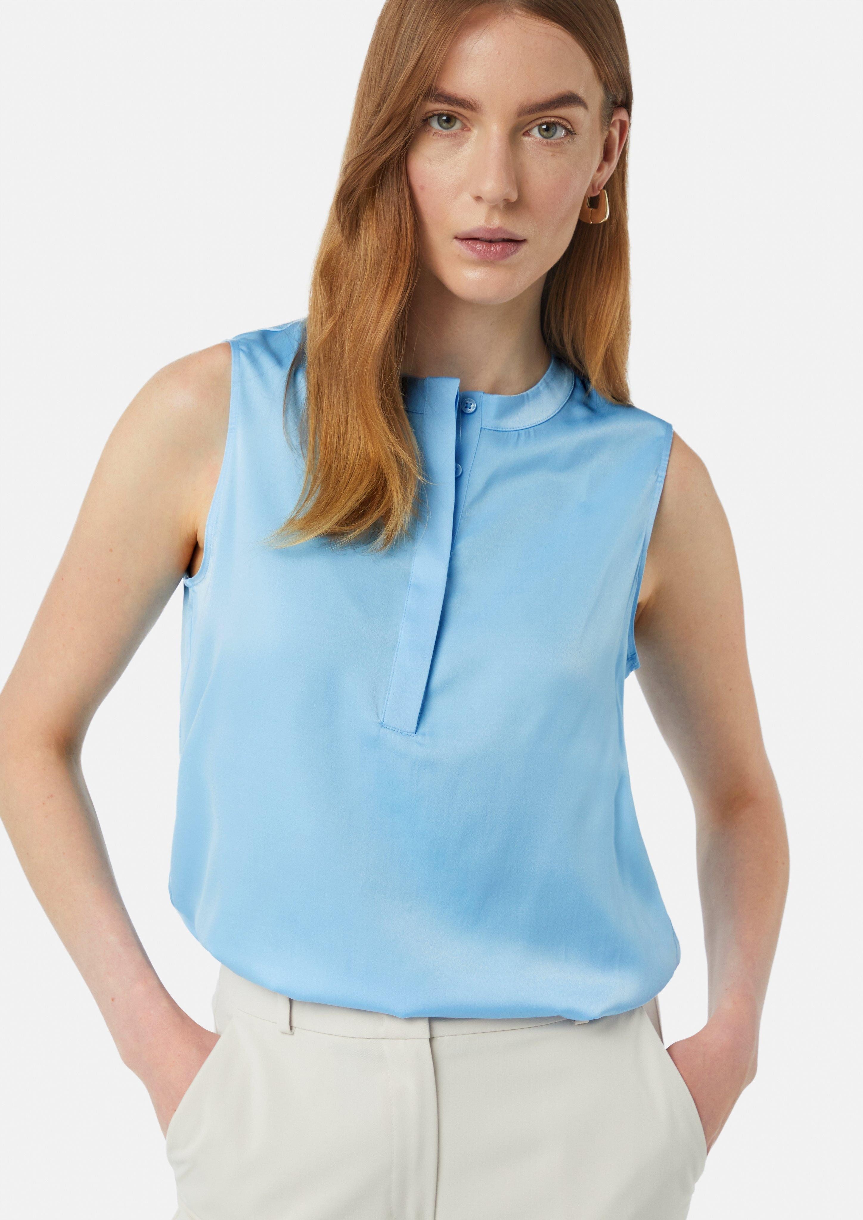 Comma Blusentop Satin-Top mit verdeckter Knopfleiste günstig online kaufen