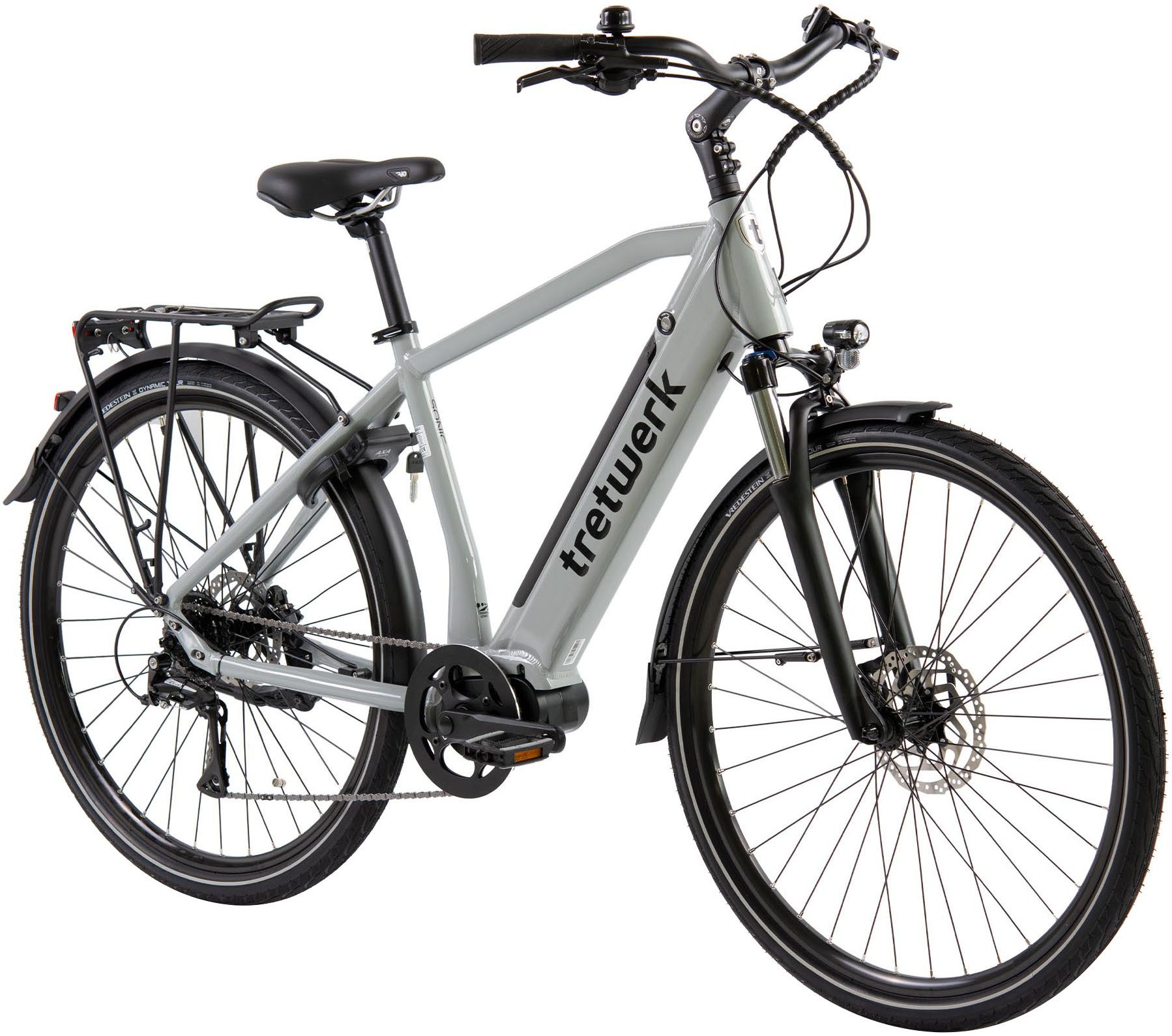 Tretwerk E-Bike Trekkingrad Sonic, 8 Gang Shimano Acera M3020 SGS Schaltwerk, Kettenschaltung, Mittelmotor, 522 Wh, Pedelec, Elektrofahrrad für Damen u. Herren