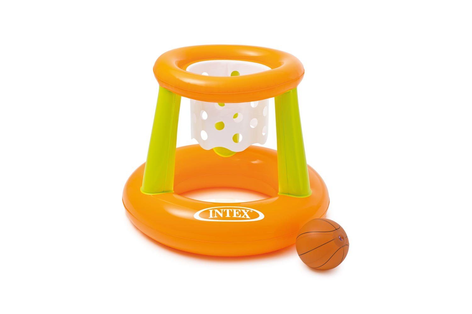 Intex Badespielzeug Intex für Floating Hoops + Ball Pool aufblasbar Korb Spiel (2-tlg), Basketball