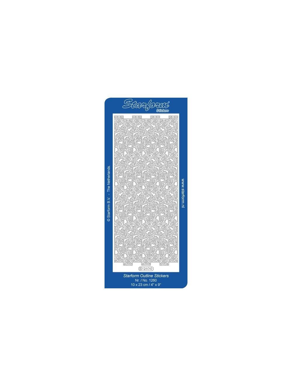 H-Erzmade Aufkleber Konturensticker Sticker, Bordüre Rosen, 10x23cm, 1