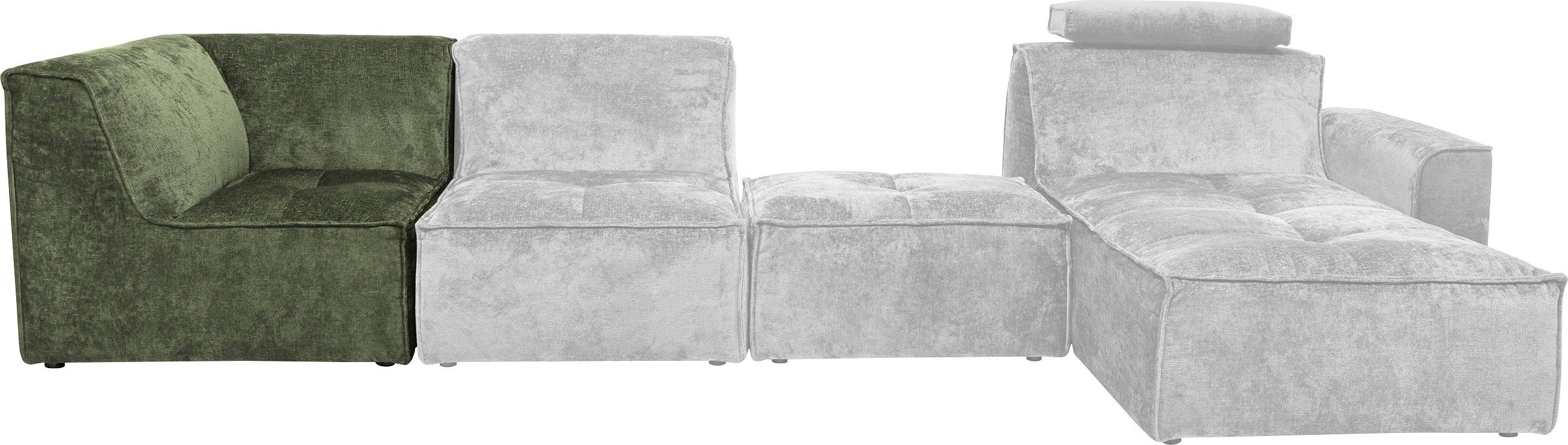 RAUM.ID Sofa-Eckelement Monolid Zusammenstellung oder für (1 Modul als separat St), olivgrün verwendbar, individuelle