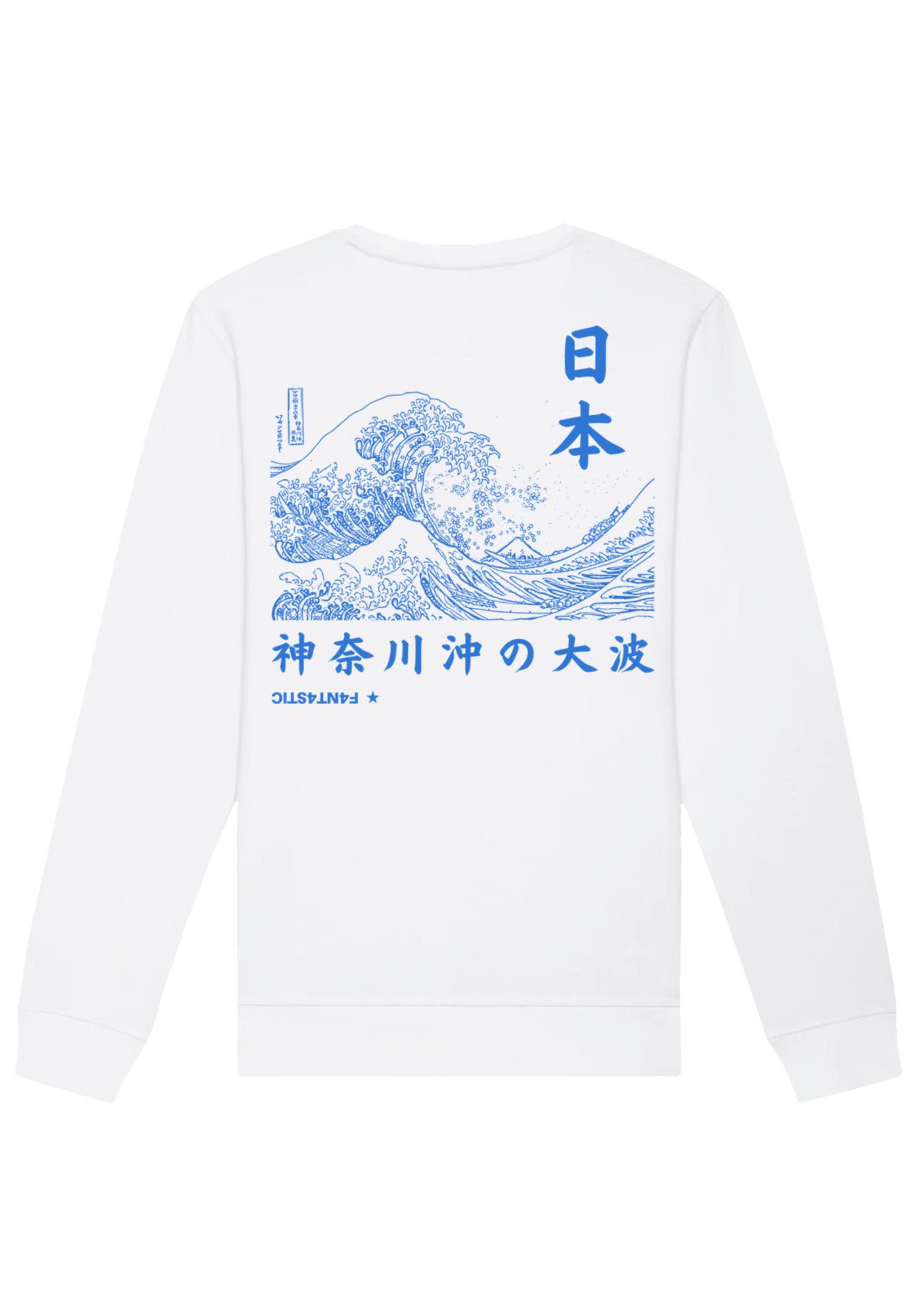 F4NT4STIC Sweatshirt Kanagawa Welle Japan weiß Print