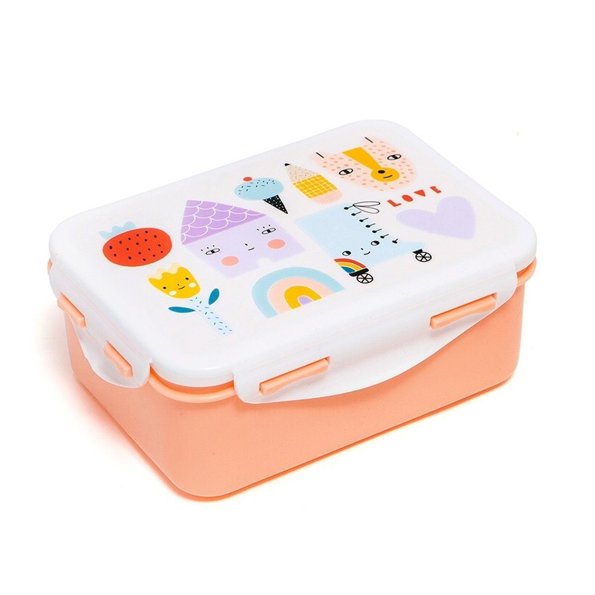 Petit Monkey Lunchbox Kinder Brotdose mit schönen Motiven 17 x 13 x 6,5 cm