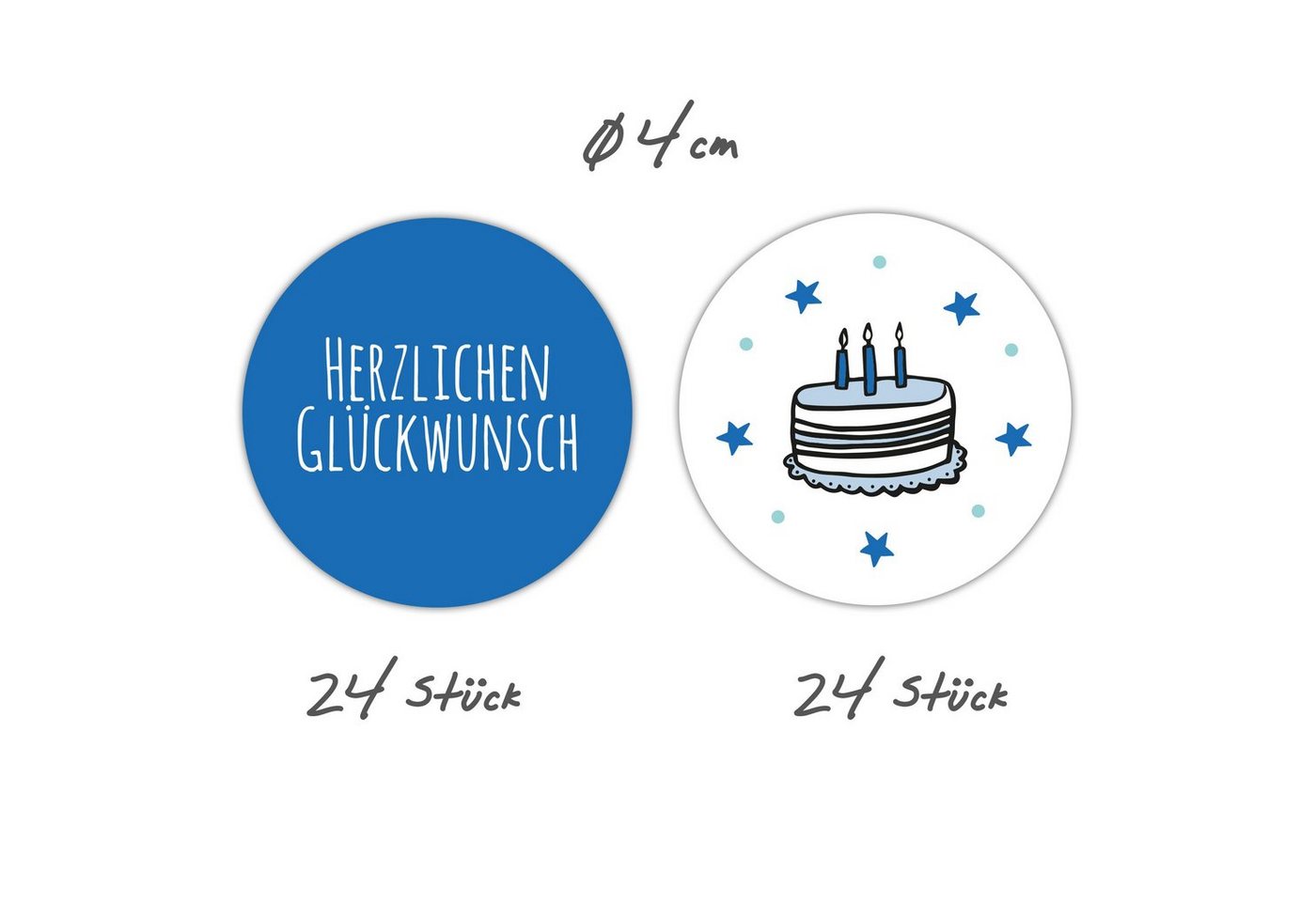 Thumbnail - Frau WUNDERVoll Sticker 48 Aufkleber Geburtstag, blau