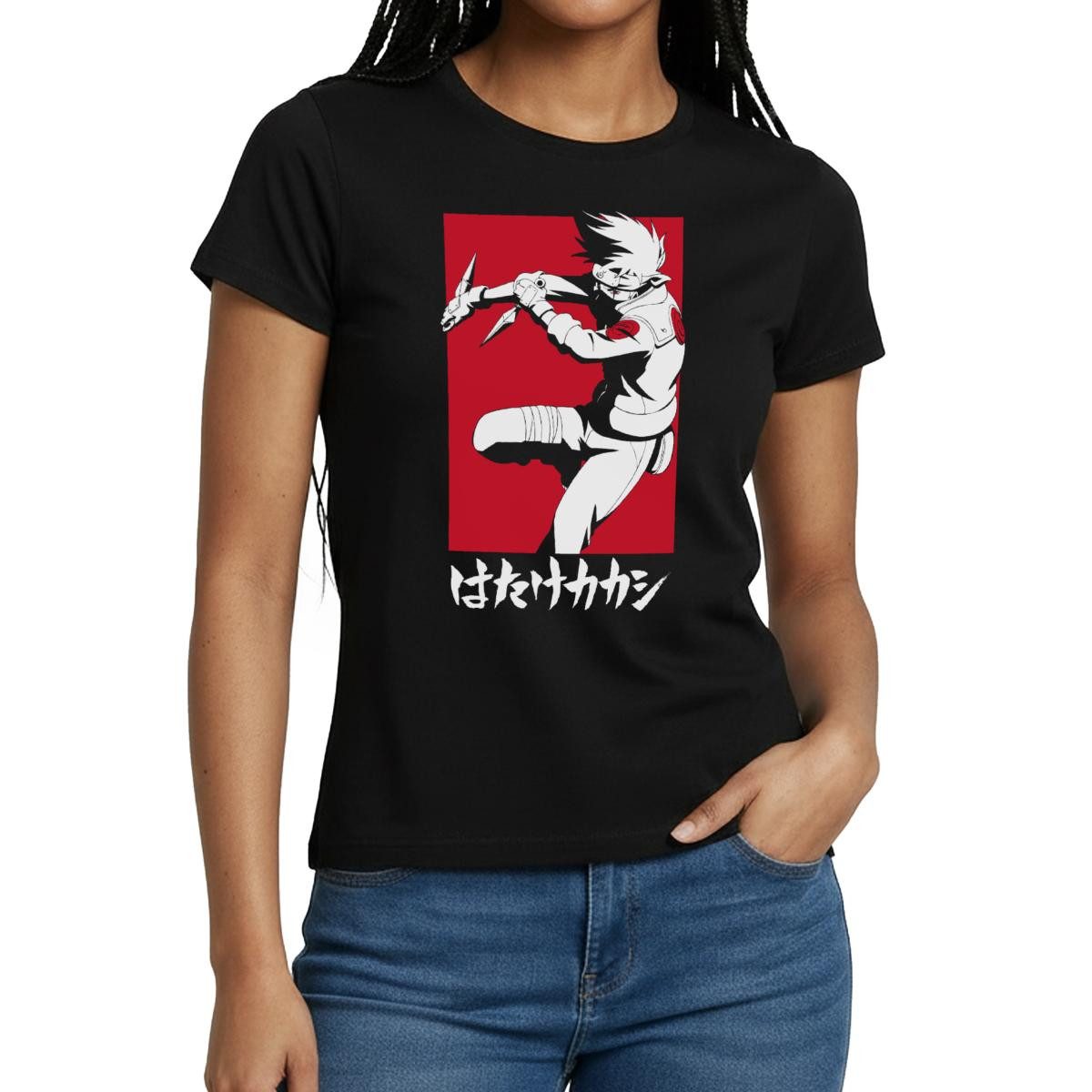 T-Shirt Naruto Shippuden Cooles Design Mit Kakashi Frauen T-Shirt
