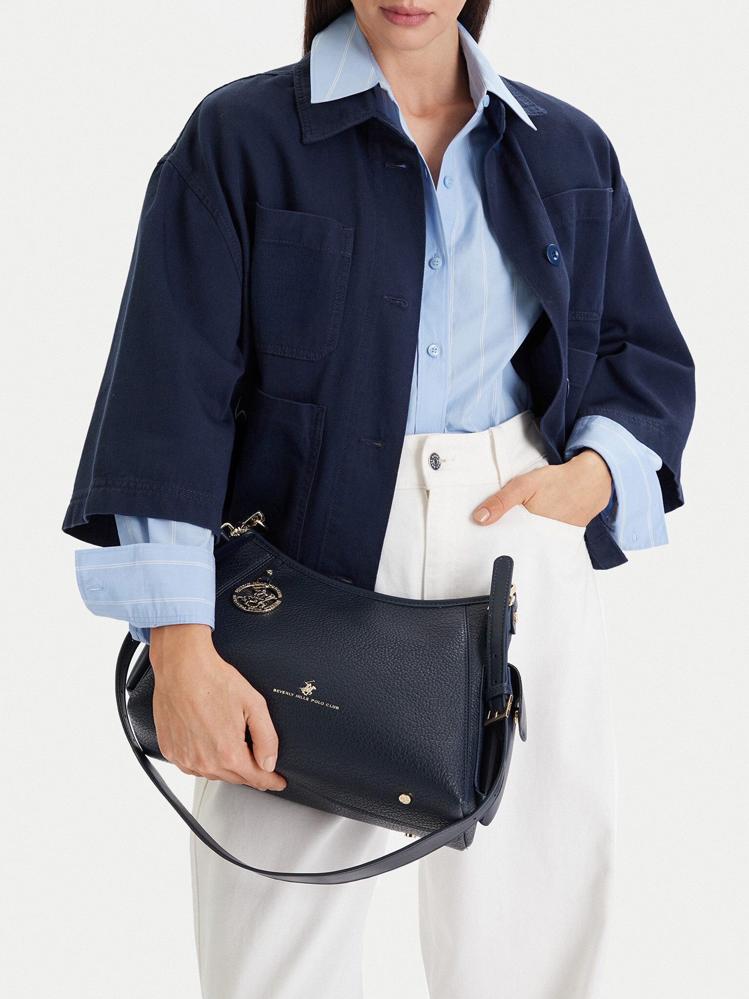 BEVERLY HILLS POLO CLUB Handtasche Beverly Hills Polo Club Damenhandtasche Marineblau BEVERLY HILLS POLO