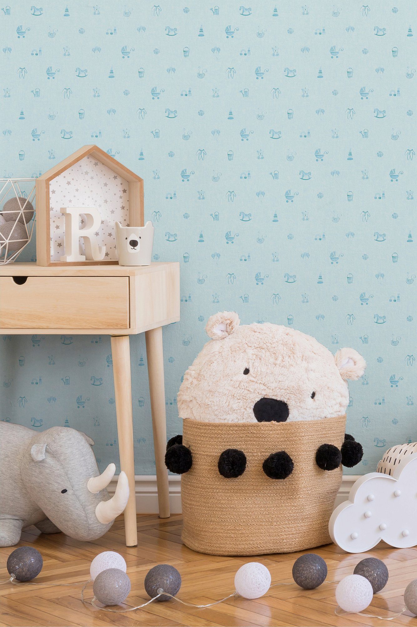 Kinderzimmer blau walls Little living Vliestapete glatt, Tapete Stars,