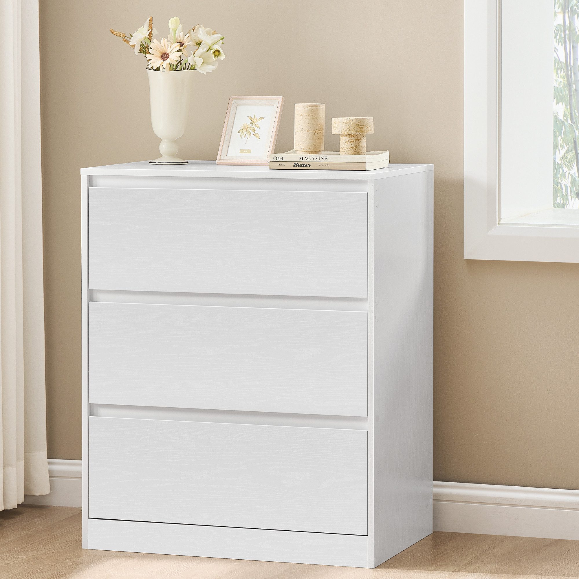 VASAGLE Kommode mit 3 / 4 / 5 Schubladen, Komodenschrank, Schubladenschrank, 60 x 40 x 75 cm, für Schlafzimmer, Schubladenschrank, Wäschekommode