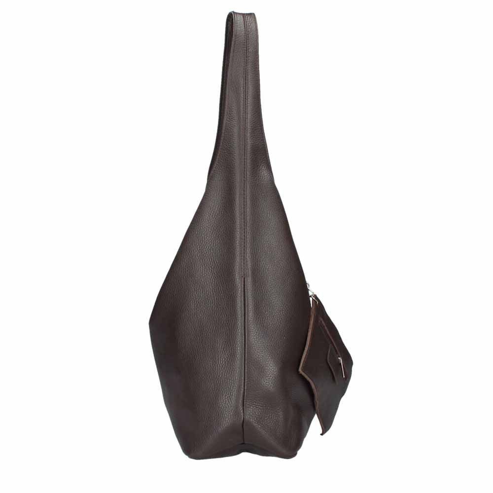 ITALYSHOP24 Shopper Made in Italy XL Damen echtes Leder Tasche Schultertasche Hobo Bag, Umhängetasche Workbag Businesstasche Ledertasche Beuteltasche Freizeit