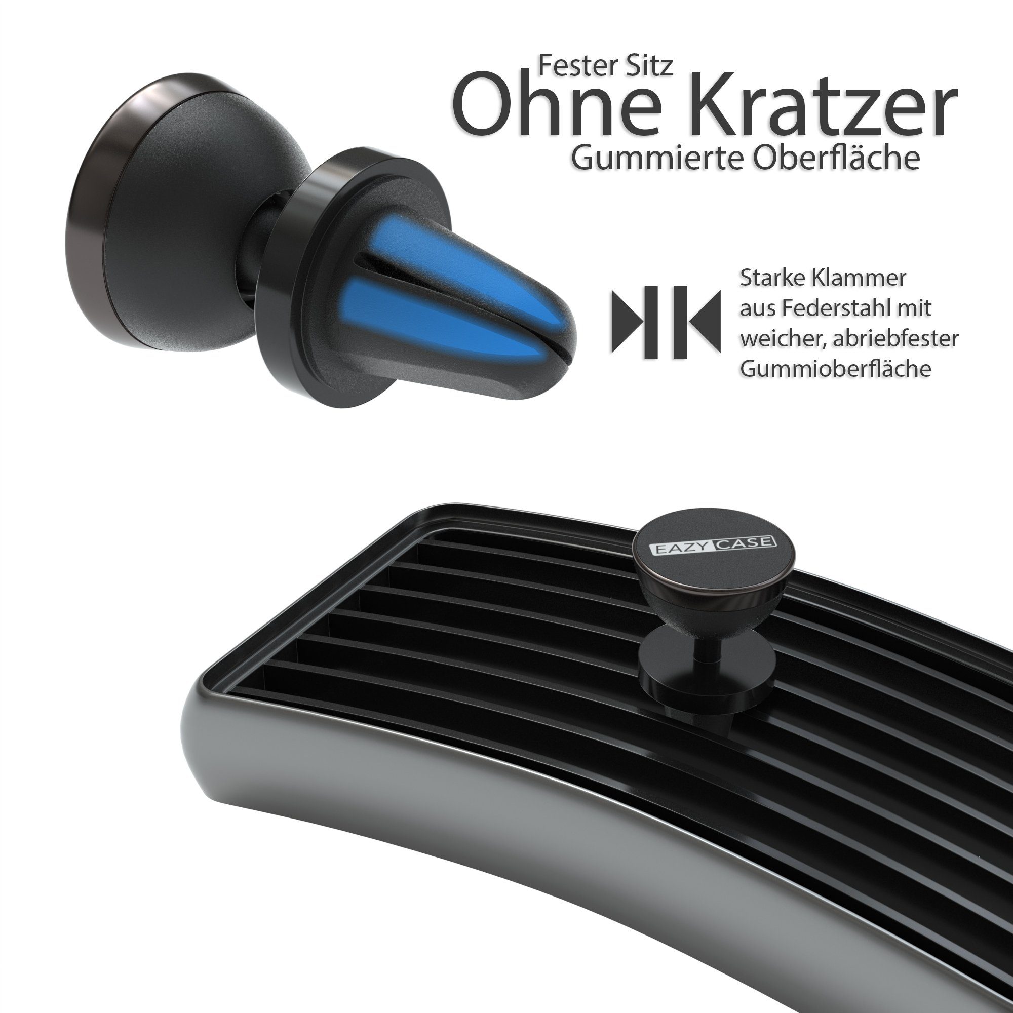EAZY CASE Smartphone-Halterung Universal Handyhalterung für Auto, (Handyhalterung Auto Navigation alle Modelle magnetisch drehbar Schwarz)
